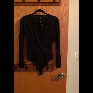 J crew black wrap  Body suit size medium with tags